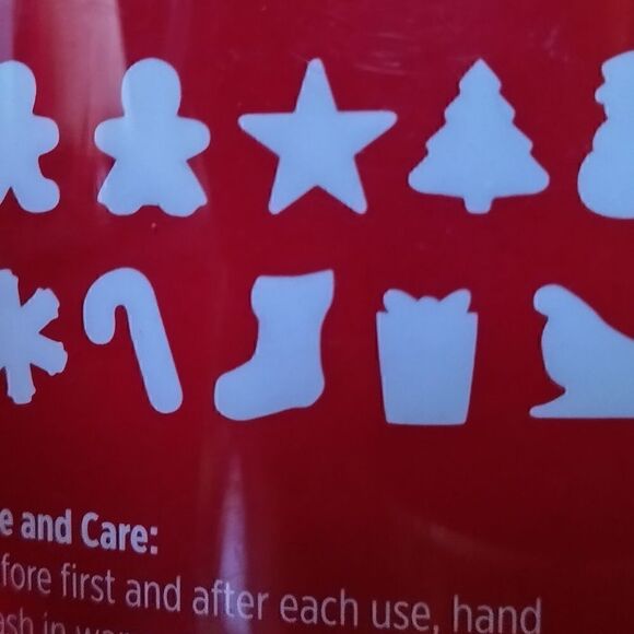 WILTON Christmas COOKIE CUTTERS Set of 10 . RED METAL in Tube - Picture 4 of 7